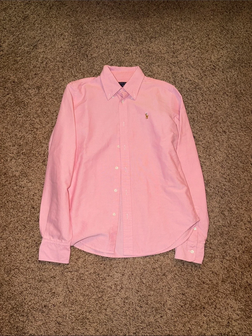 Ralph Lauren Light Pink Long-Sleeve Button-Down Shirt